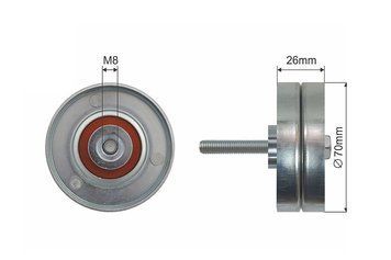 шкив натяжного клинового ремня mazda 3, 6, cx-7, mpv ii, mx-5 iii, mx-5 iv, mx-5 rf targa 1.5-2.5 01.02-264-03 RNK-MZ-014 фото